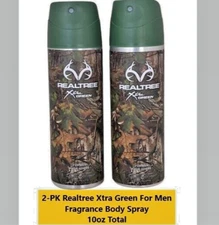 2-PK Realtree Xtra Green American Trail For Men Fragrance Body Spray 10oz Total
