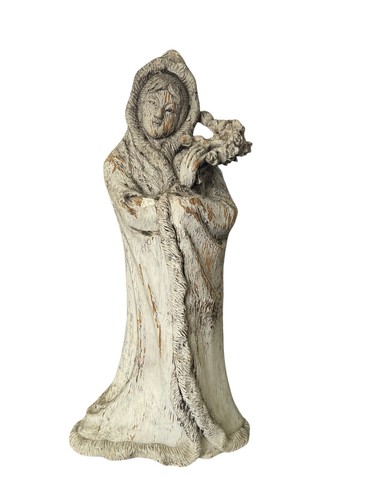 Handgeschnitzte Holz Eskimo Figur Distressed Farbe & sehr detailliert 9 x4 in LESEN - Bild 7 von 7