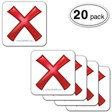 StoreSMART Red"X" Magnet - 1 1/4" square - 20-pack - X125-20