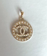 Gold & Pearl Designer Replacement Button Charm Zip Pull Stamped