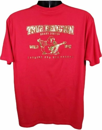True Religion Mens Shiny Metallic Gold 