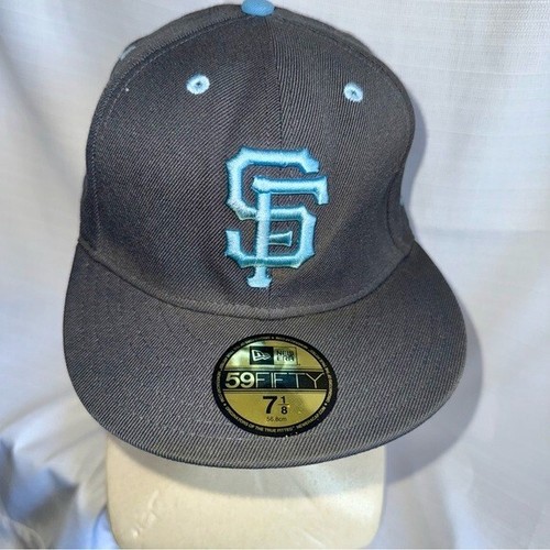 San Francisco SF Giants hat in Dark Gray and Blue New Era Fitted Cap Size 7 1/8 - Picture 1 of 8