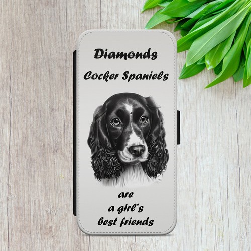COCKER SPANIEL DOG PAWS FLIP WALLET PHONE CASE COVER FOR IPHONE SAMSUNG GOOGLE - Picture 22 of 36