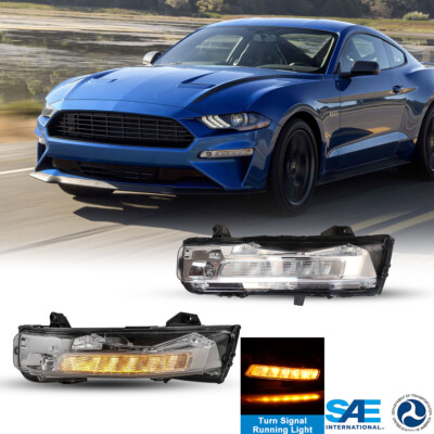 Fog Lights Assembly For 2018-2023 Ford Mustang LED DRL Turn Signal Lamps