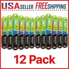 Reach Crystal Clean Toothbrush FIRM x 12 Pack with Free Travel Cap Firm Bristles