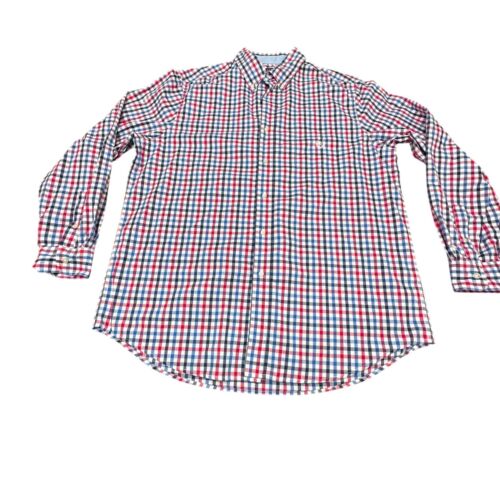 Chaps Shirt Men XLT NWT Checkered Button-Down Long Sleeve Big & Tall Red Blue