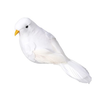 Home Decor 2Pcs Artificial Birds Pigeon Artificial Doves White Artificial Bir...