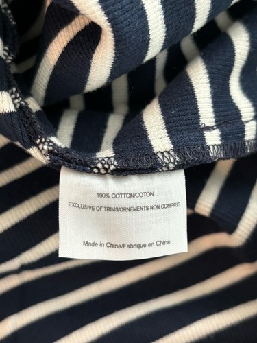 Tory Burch Shift Dress Nautical Womens Short Sleeve Striped Navy Cotton XS - Picture 7 of 10