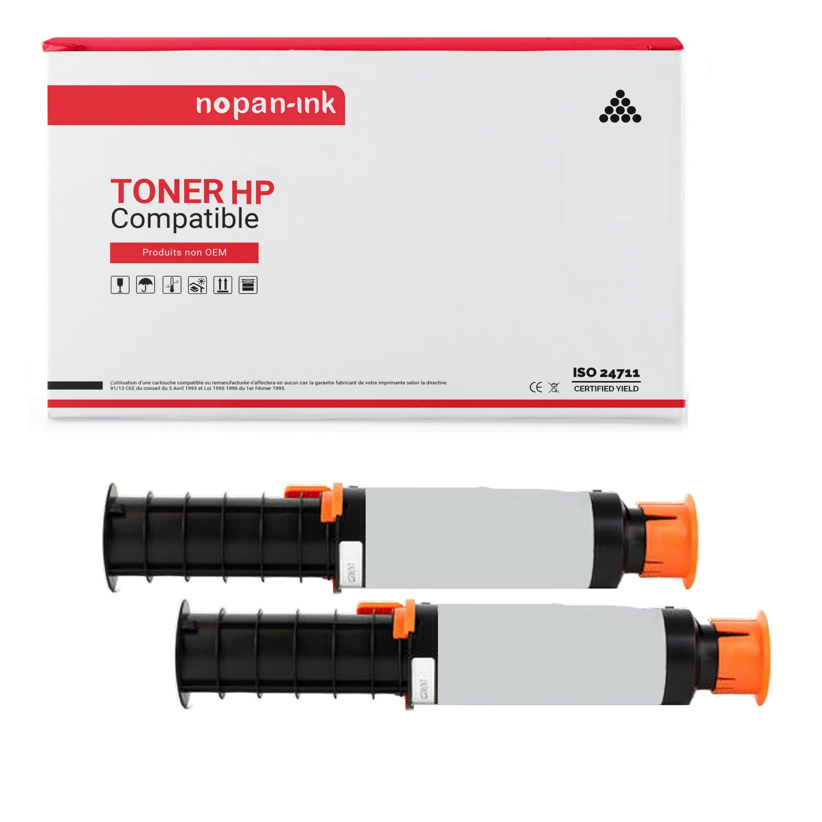 Toner W1143A 143A compatible HP pack premium de 2 recharges laser pour textes haute définition