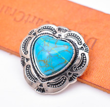 10X Brass Vintage Flower Engraved Sweet Heart Turquoise Leathercraft Belt Concho