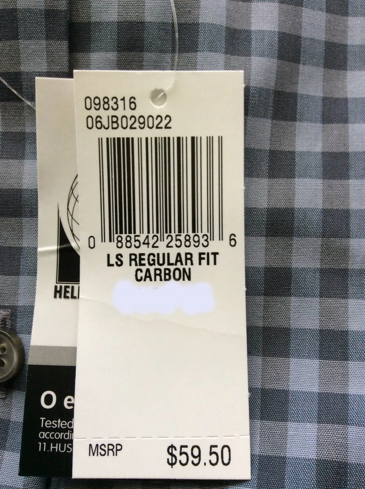 CAMISA DE VESTIR NUEVA CON ETIQUETAS PERRY ELLIS PORTAFOLIO S/C SIN ARRUGAS AZUL/GRIS CUADROS 15 32/33 Foto 4 de 4