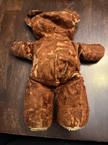 Antique Stuffed Teddy Bear Brown Hands stitched Button eyes Vintage Teddy!!!! - 第 7/13 張圖片