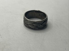 Vintage Sterling Silver Woven Braided Ring Size 6, 925
