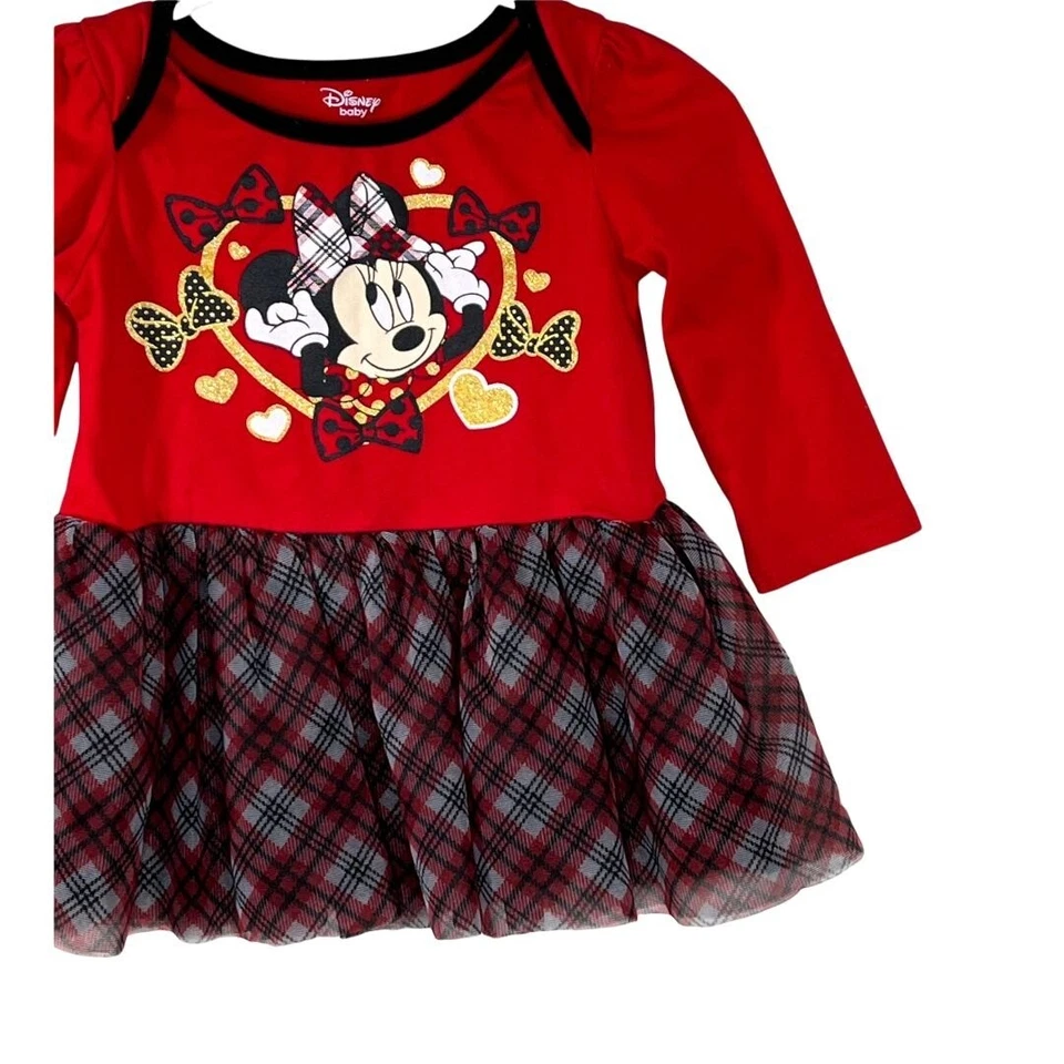 Disney Dress Baby Girls Minnie Mouse 18 Months Kids Long Sleeve Red Fall Casual - Image 3 of 4