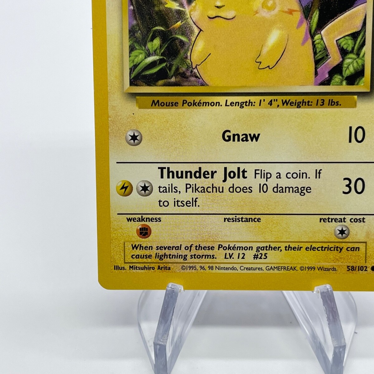 Pikachu 58/102 - Common 1999 English Base Set Pokemon Card Pikachu 58/102 - Common 1999 English Base Set Pokemon Card
