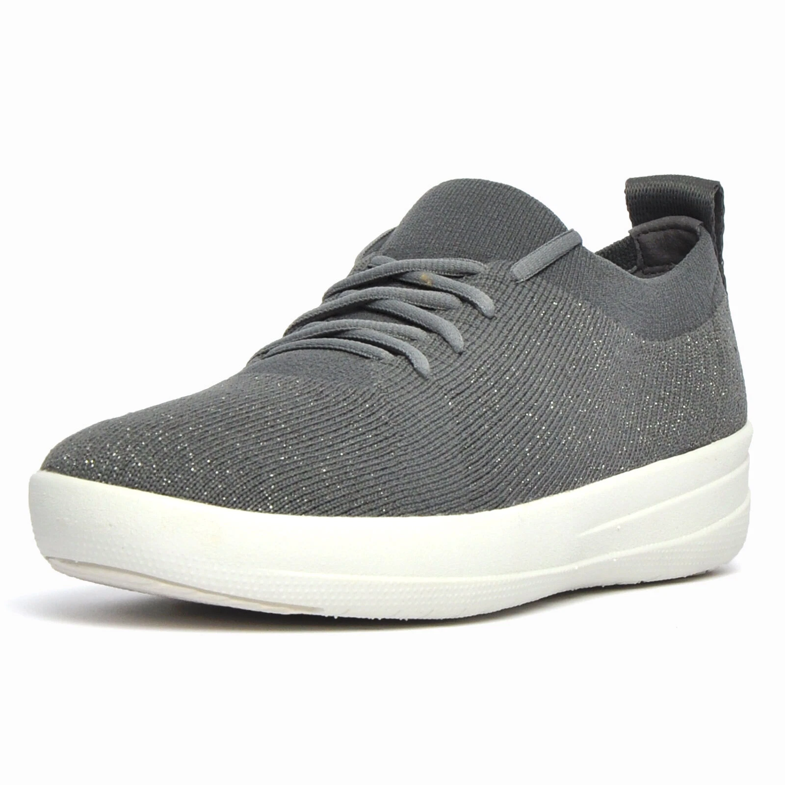 FitFlop F-Sporty Uberknit Women's Comfort Fashion Slip on Comfort Trainers Grey