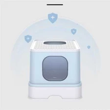 Cat Litterbox,Self Cleaning / Cat Supplies for Indoor Cats, Liners Elastic Grey