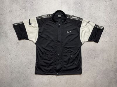 Vintage 90s Short Sleeve Shirt Track Jacket Nike Swoosh Y2K | eBay