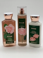 Bath & Body Works ROSE Fragrance Mist, Body Wash, & Shower Gel -