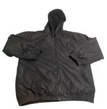 BB Dakota Jacket Women 2X Black Full Zip Hooded Coat Heavyweight Solid Casual