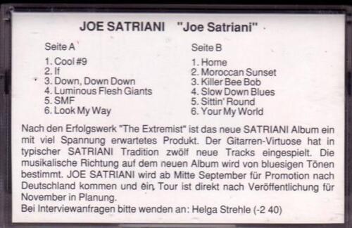 Joe Satriani Self-Titled cassette Germany Relativity 1995 promo cassette with - Afbeelding 1 van 4