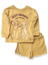 Disney Infant Boys Girls Yellow Simba Lion King Sweatshirt Shorts Set