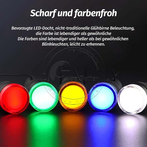 LED Leuchtmelder Kontrollleuchte Signalleuchte Signallampe AC DC 16mm 22mm - Bild 2 von 8