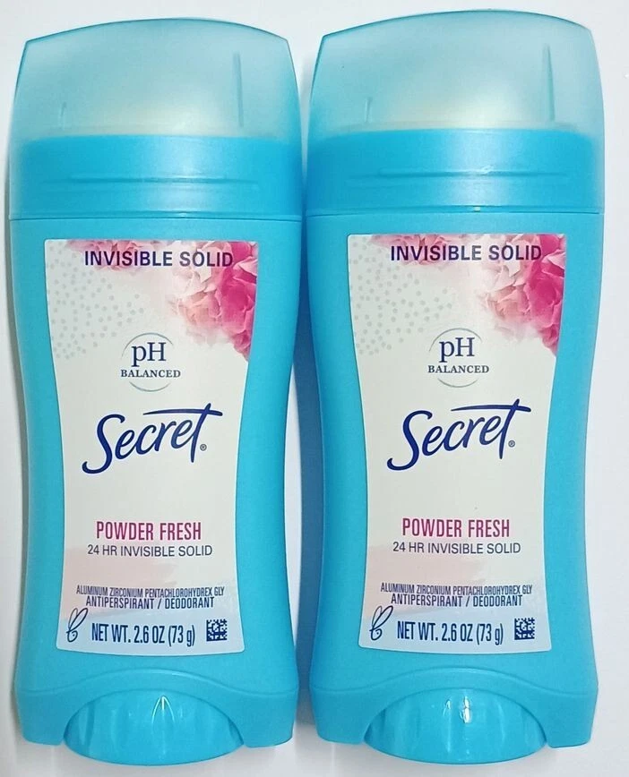 2x SECRET 'Powder Fresh' 20 % More Solid Deodorant PH-Balanced 2x 73gr=146gr USA