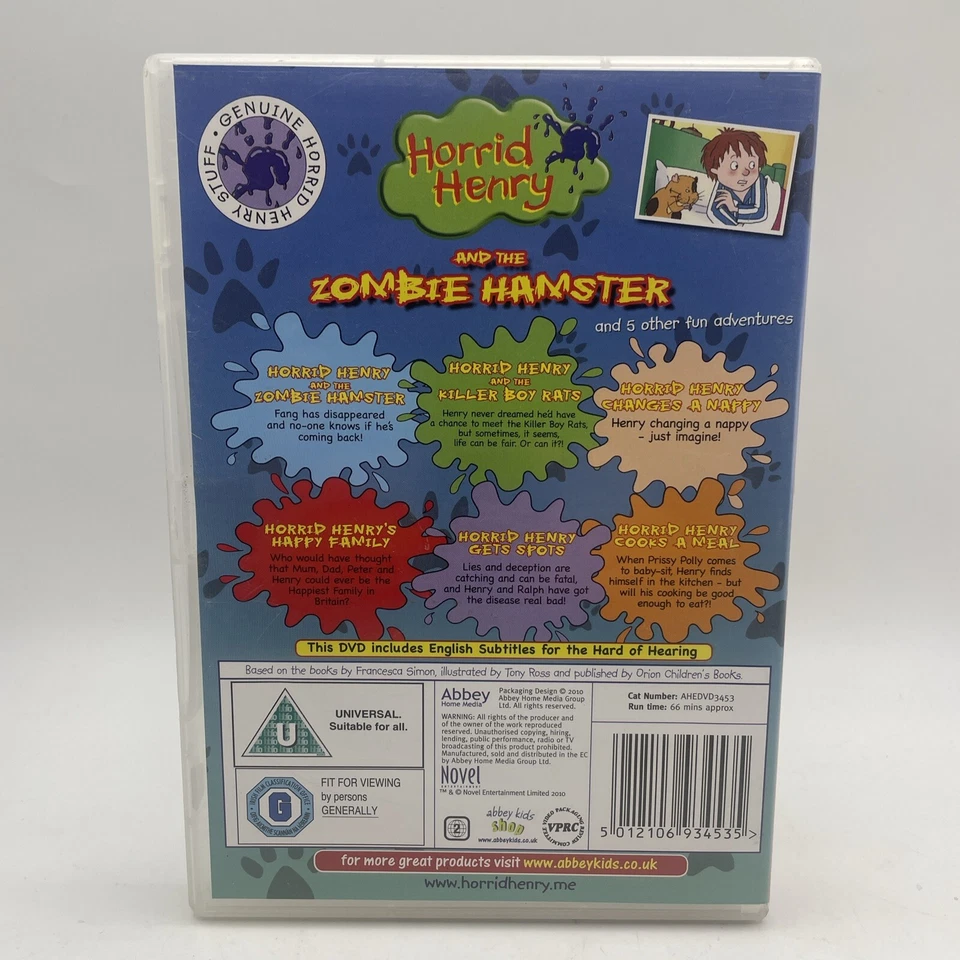 Horrid Henry And The Zombie Hamster DVD Animation Region 2 Free Fast Post - Image 2 of 3