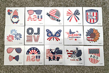 Patriotic Temporary Tattoos 15pcs Team USA Tattoo Flag - Kids, Teens, Adults