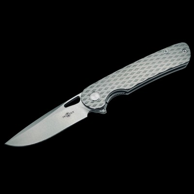 TwoSun Folding Knife Gray Titanium Handle M390 TS328 Tepe Design Flipper #226