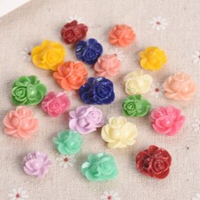 10pcs Mixed Rose Flower Resin Artificial Coral Loose Beads For Jewelry Making