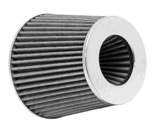 K&N Fit Filter Chrome White - 4in Flange ID x 1.125in Flange Length x 5.5in H - Picture 2 of 10