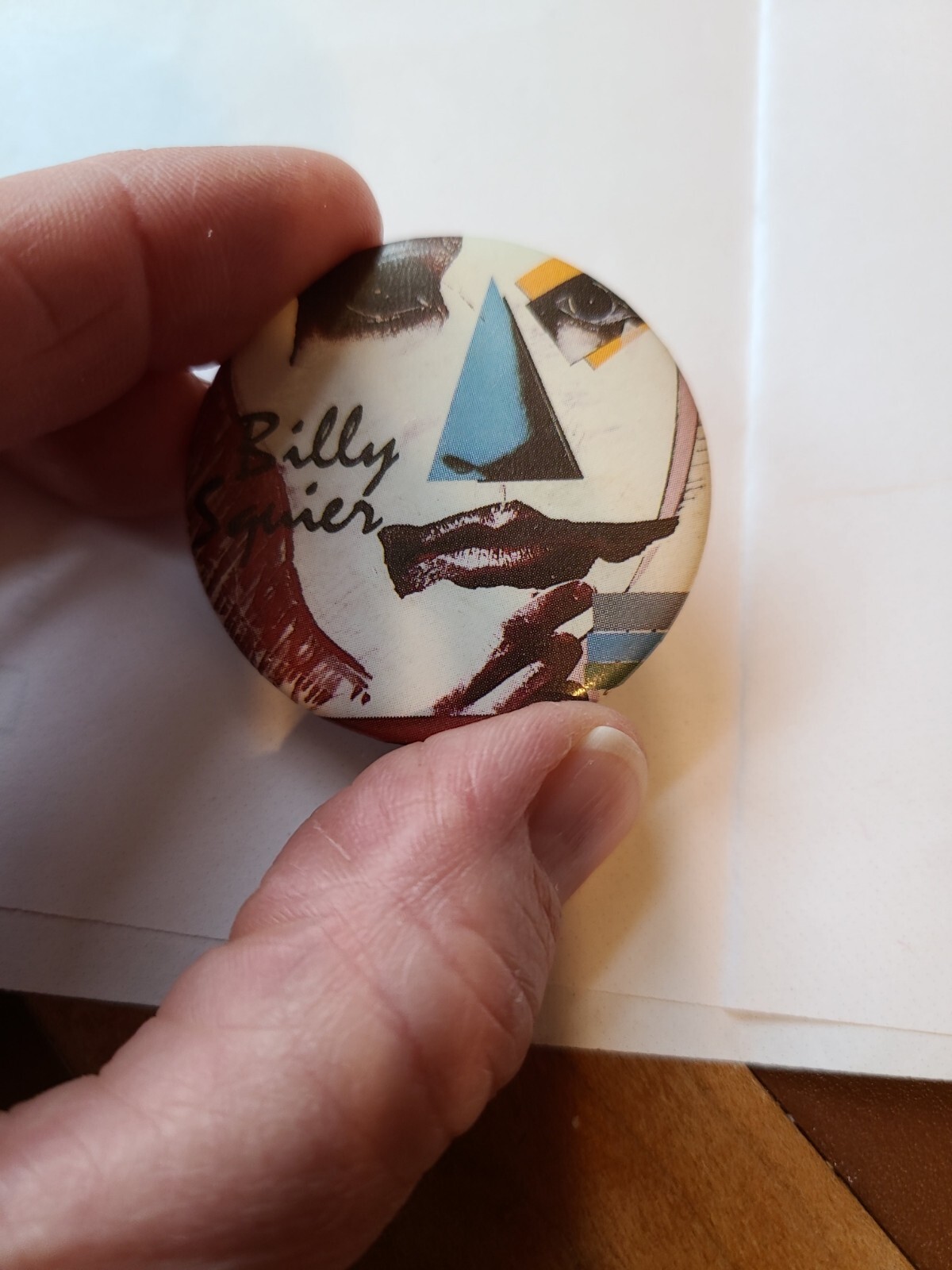 Vintage Billy Squier Promo Concert Signs of Life Pinback Button Pin 1984