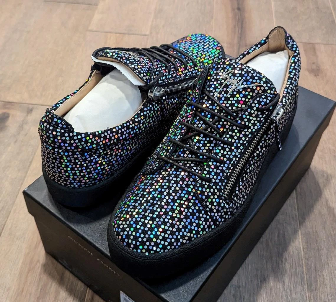 750 Mens Giuseppe Zanotti Iridescent Pattern Low Top Sneakers