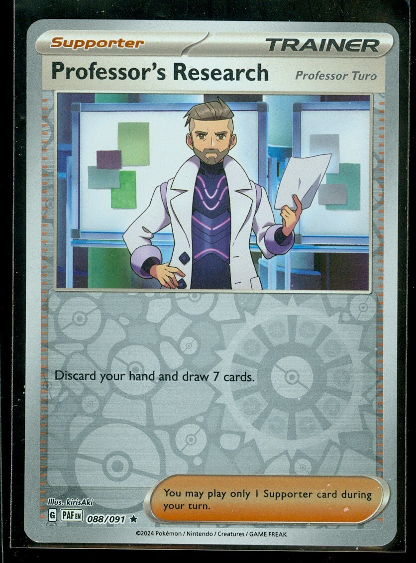 Pokemon PROFESSOR'S RESEARCH (Turo) 088/091 - Paldean Fates RARE Rev Holo - MINT