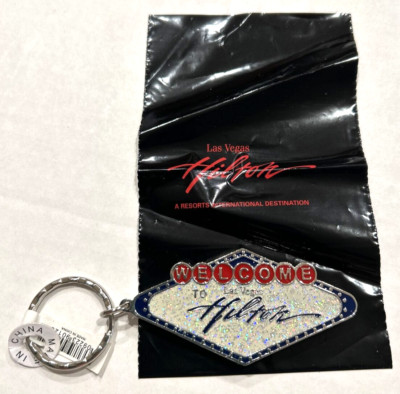 WELCOME TO Las Vegas HILTON KEYCHAIN BOTTLE OPENER + GIFT BAG NOS