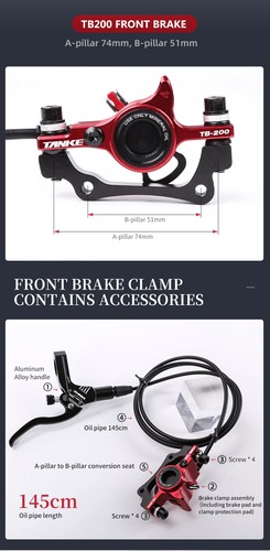 Mountain Bike Hydraulic Disc Brake Oil Pressure Caliper Clamp Brake - Picture 19 of 37