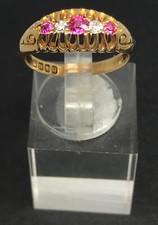 Antique ruby and diamond ring 18ct gold London 1915, UK size O.