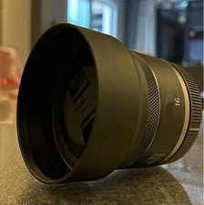 Black Aluminum Metal Lens Hood + Lens Cap for Canon RF 16mm F2.8 STM Lens