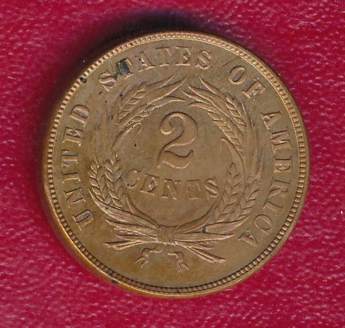 1869 TWO CENT PIECE **CHOICE ABOUT UNCIRCULATED** FREE SHIPPING!! - Picture 2 of 2