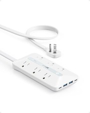 Anker 20W USB C Power Strip, 10-in-1 Ultra Thin Power Strip with 6 AC, 2 USB A/2
