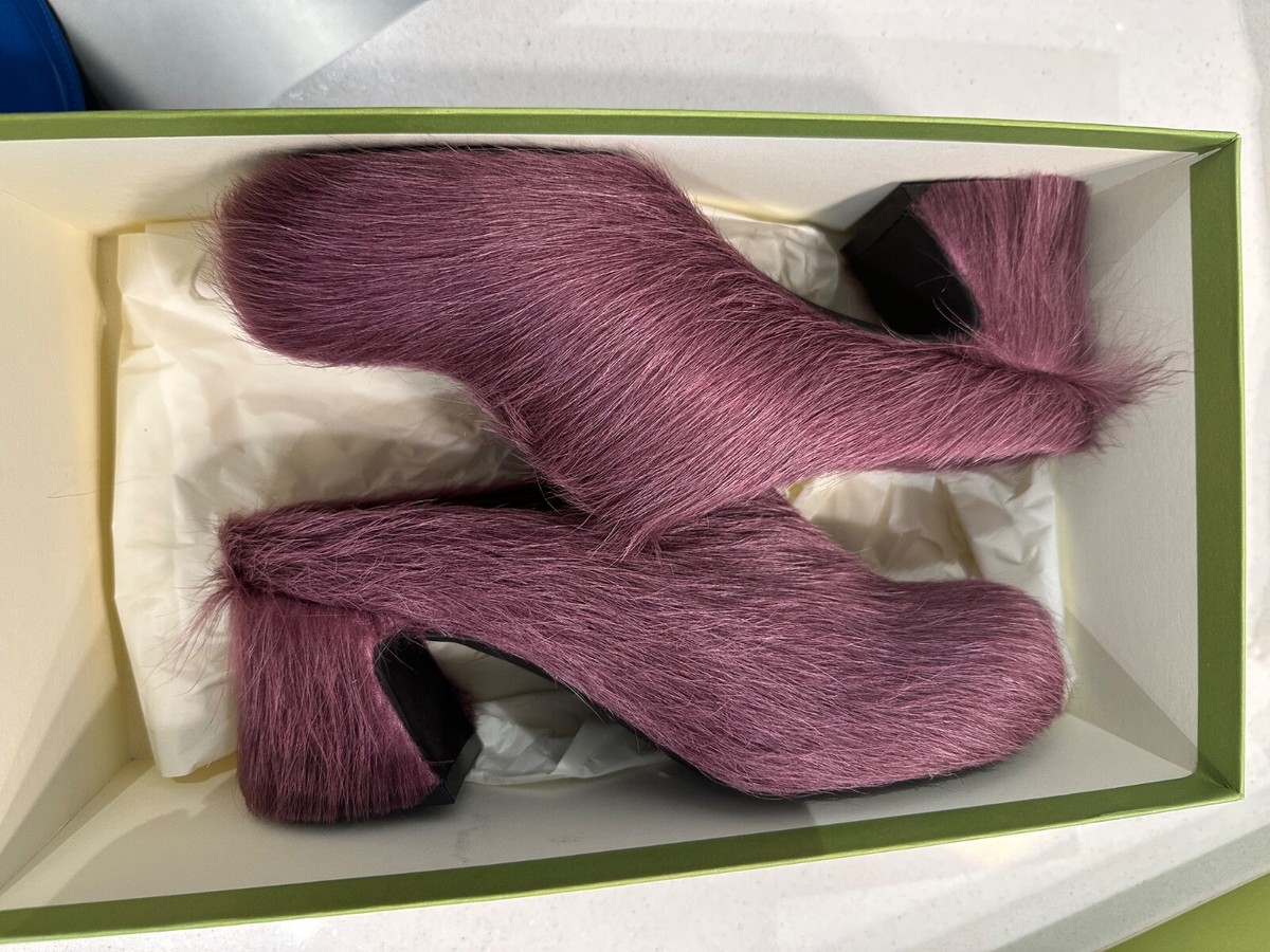 Marni Sabot 75mm Heels Purple Fur Mules | eBay