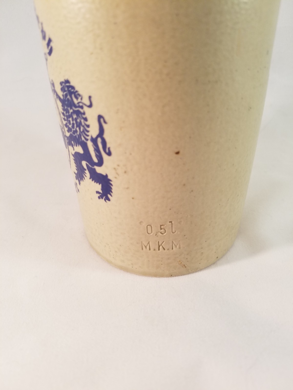 Franz Joseph Jubelbier German Stoneware Beer Bottle with Porcelain