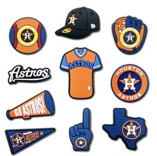 Houston Astros Baseball Croc Shoe Charms Set of 10