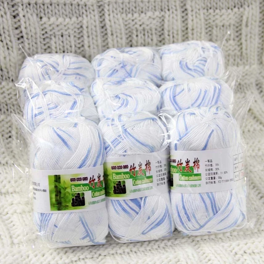 Sale 9BallsX50gr Bamboo Cotton Baby Blankets Hand Knitting Crochet Yarn 40