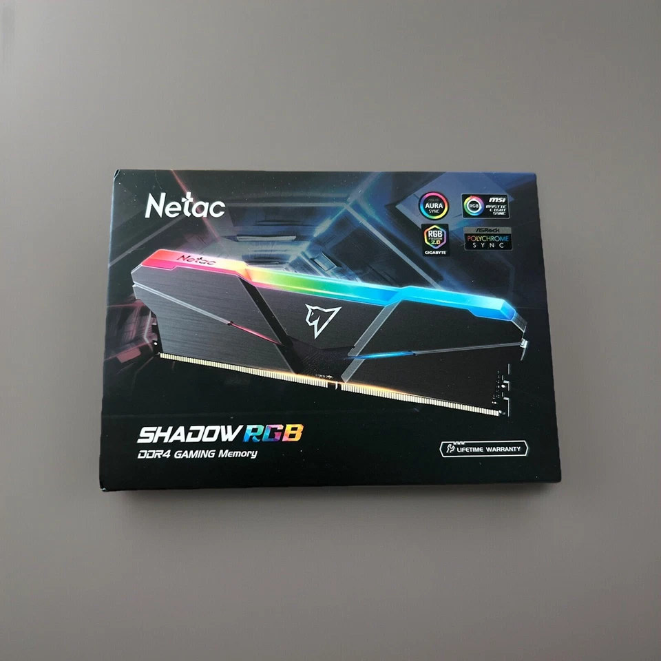 Netac * Shadow RGB DDR4 * 8GBx2  16GB * 3600 Desktop RAM Memory * NEW * In Hand - Image 2 of 4