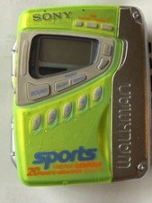 Sony WM-FS1 Sports Walkman Neon Green Cassette Player AM FM Tested Japan 1997