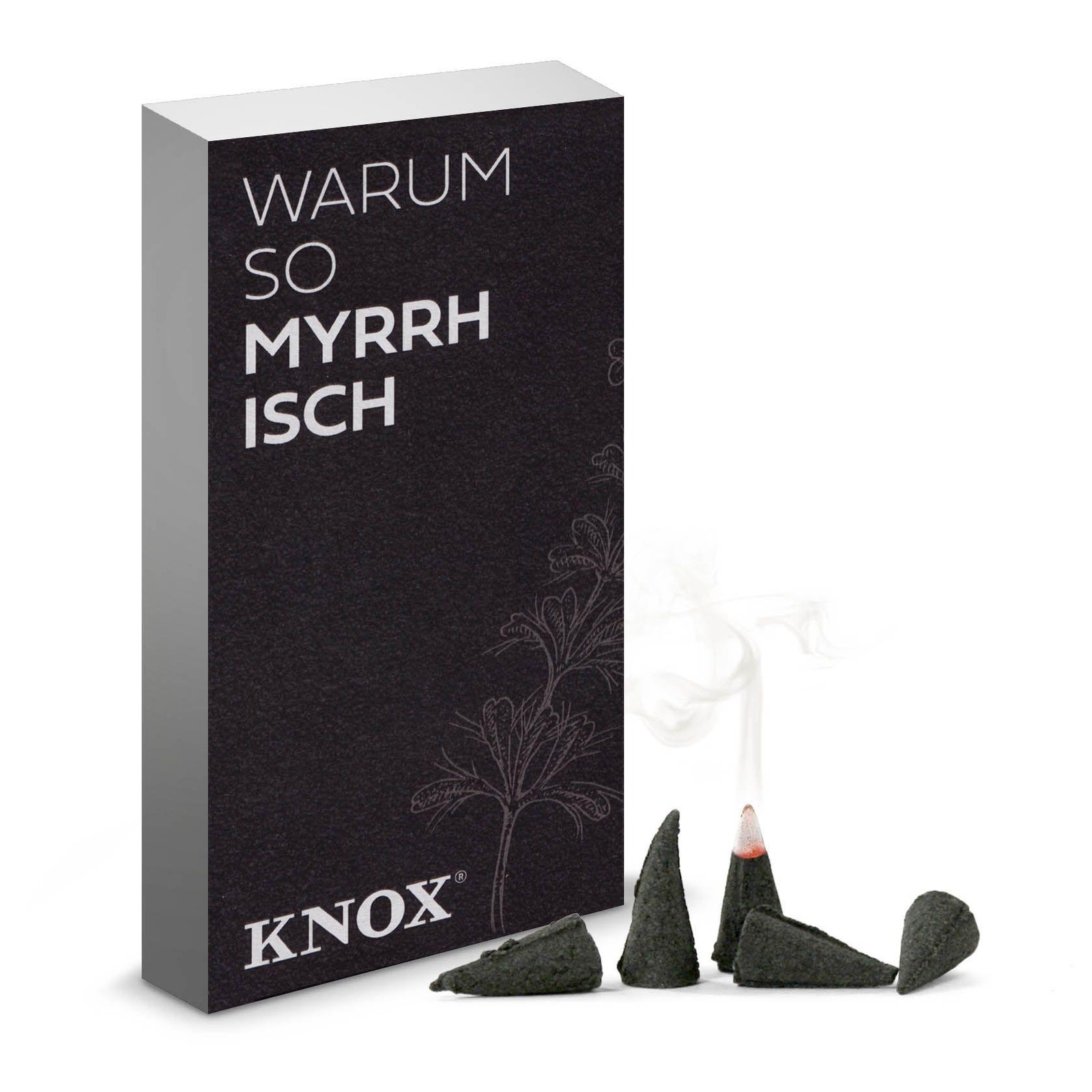 Räucherkerzen YOUNG KNOX (24) Spruch Warum so myrrhisch BxHxT6,5x12x2,2cm Witzig