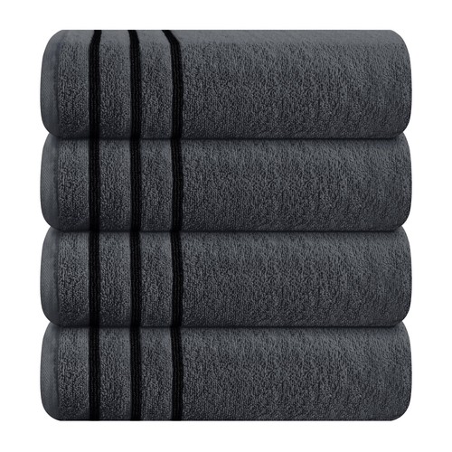 MyOwn Ultra Soft 4 Pack Oversized Bath Towel Set 27x54 inches, 100% Cotton Ba...